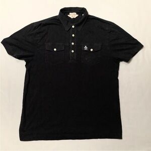 Original Penguin Men's Black Button Down polo Shirt classic fit